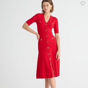 J.Crew Elbow-sleeve button-up sweater-dress